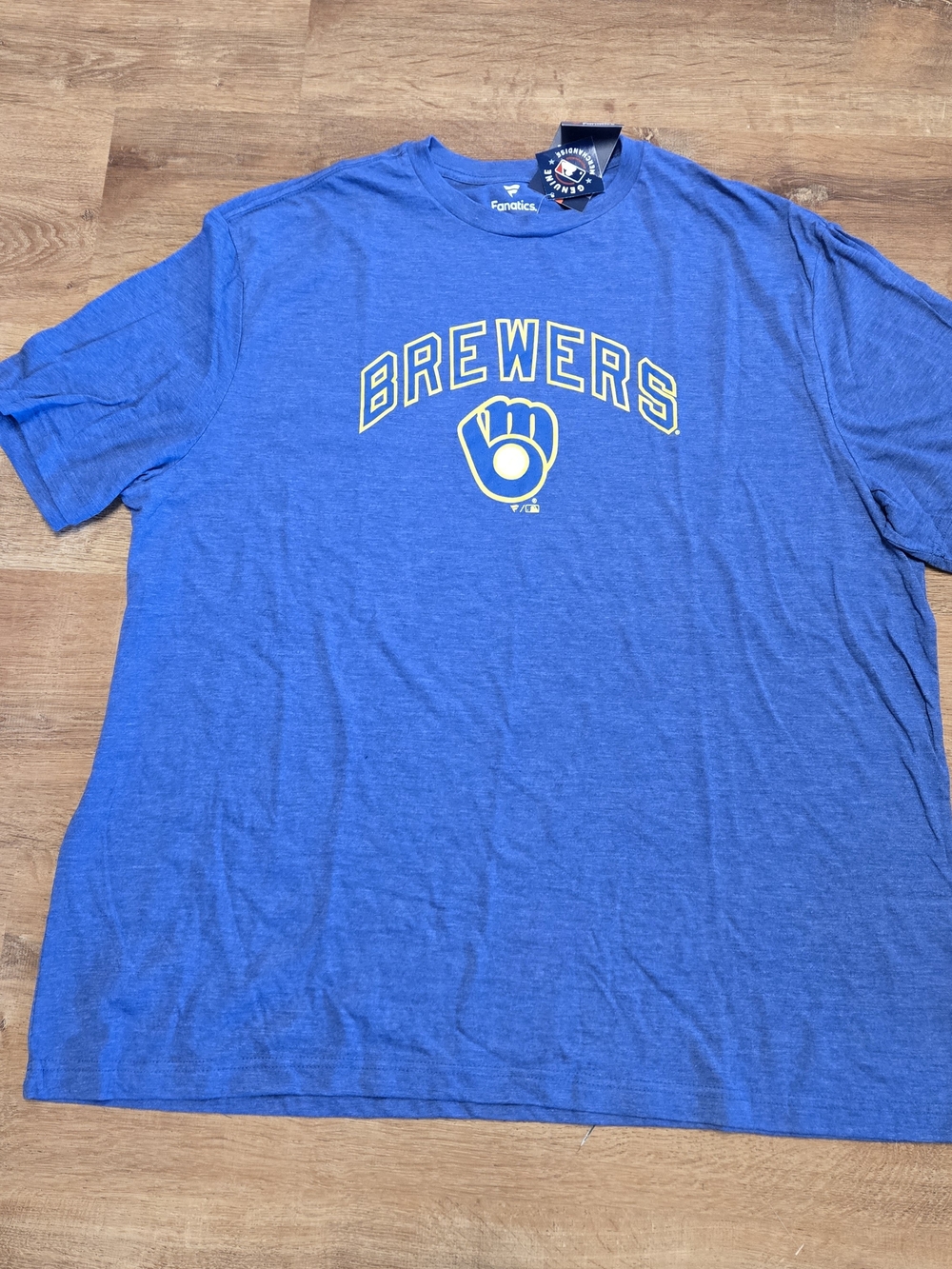 NWT!! Fanatics Men’s Milwaukee Brewers Blue Logo Tee 3XL